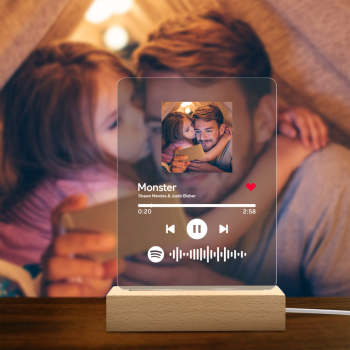 Lámpara Con Código Música Spotify Escaneable Placa Musical Acrílica Luz Nocturna Regalos Románticos