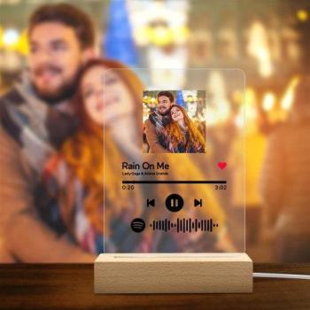 Marco De Código Spotify Escaneable Placa De Música Acrílica Luz De Noche Regalos De Cumpleaños