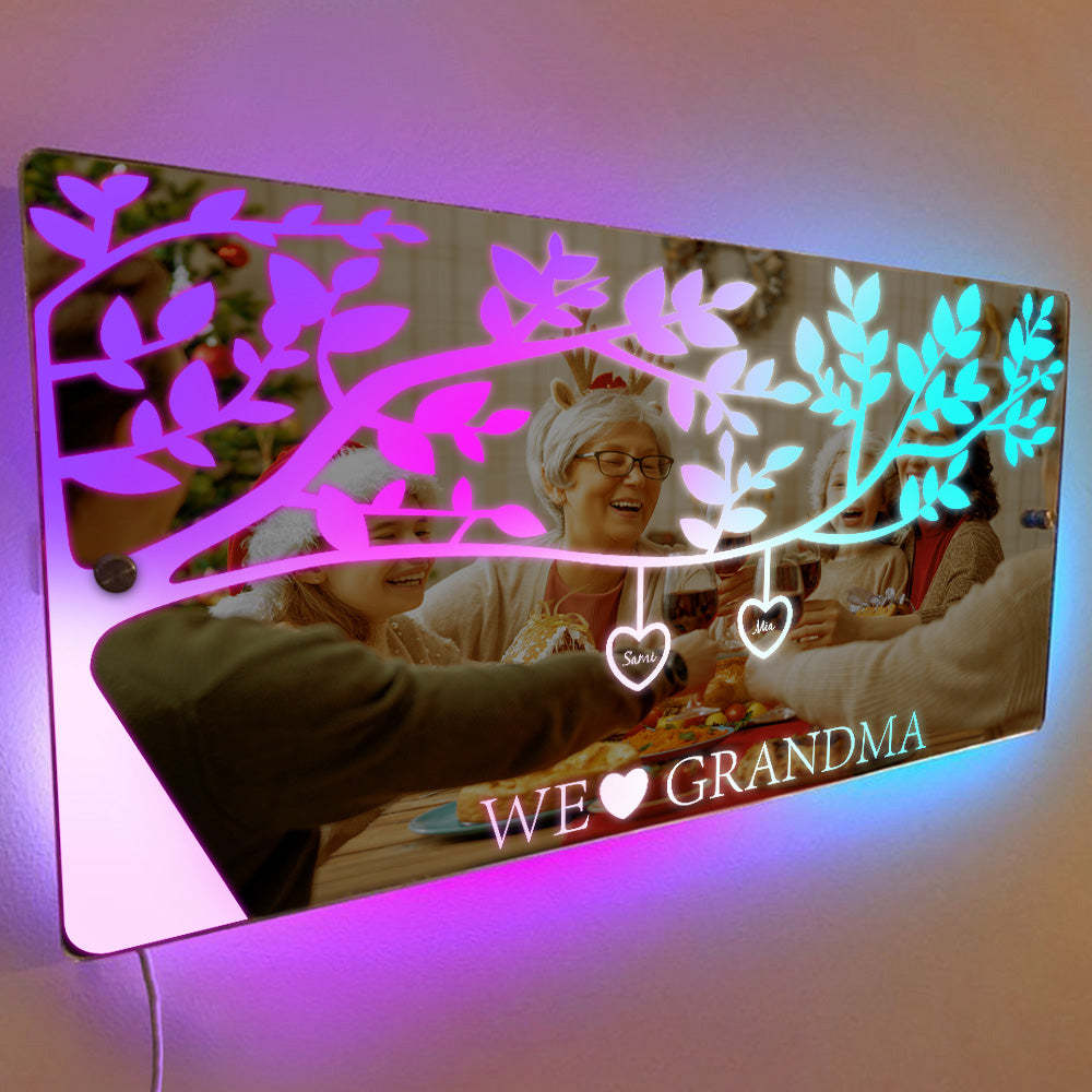 Nombre Personalizado Árbol Genealógico Personalizado Luz De Espejo Led - TuNombrecollar
