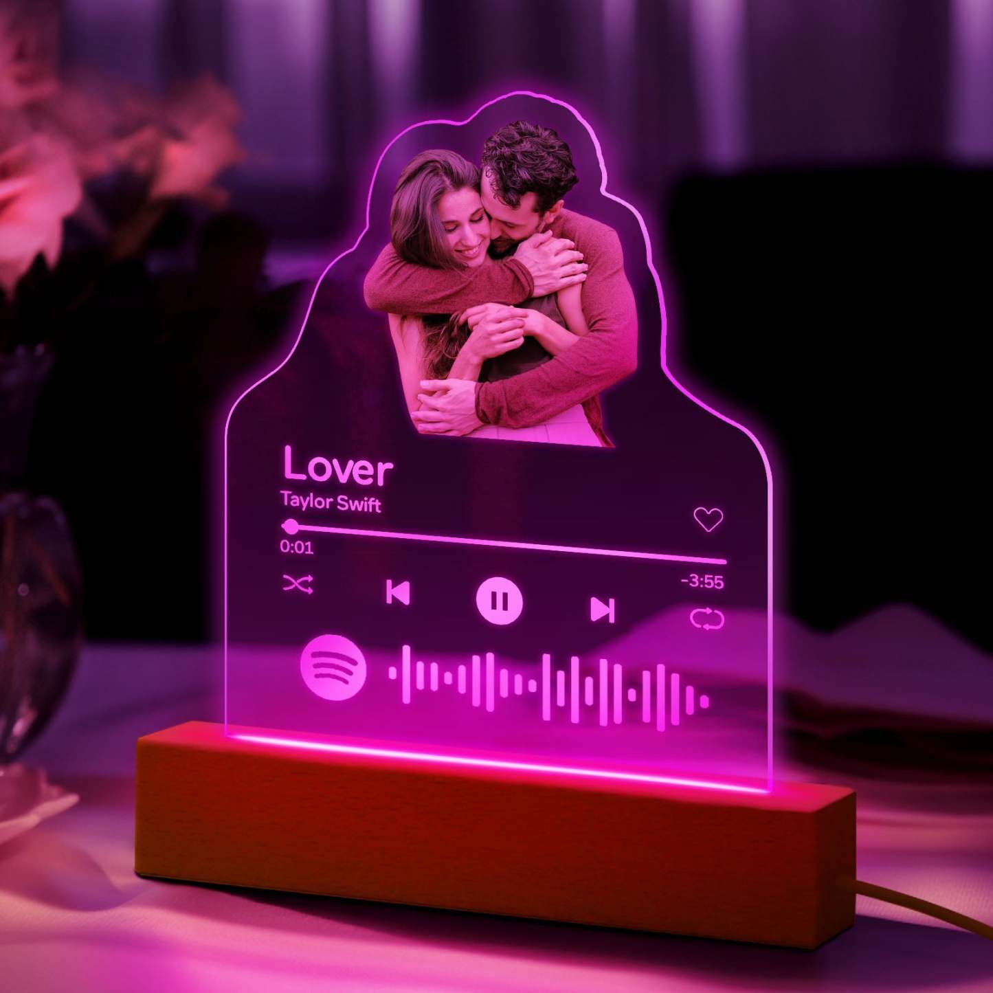 Lámpara Acrílica Con Foto Personalizada, Luz Nocturna Personalizada, Regalo Para Pareja, Decoración Del Hogar - TuNombrecollar