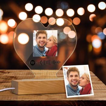Código Spotify Escaneable Luz Nocturna Acrílico En Forma De Corazón Regalos Para La Pareja