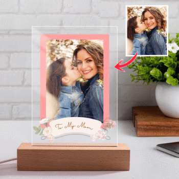 Luz Nocturna Personalizada Con Foto Grabada Regalos Creativos Para Mamá