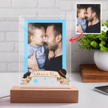Luz Nocturna Personalizada Con Foto Grabada Regalo Para El Día Del Padre