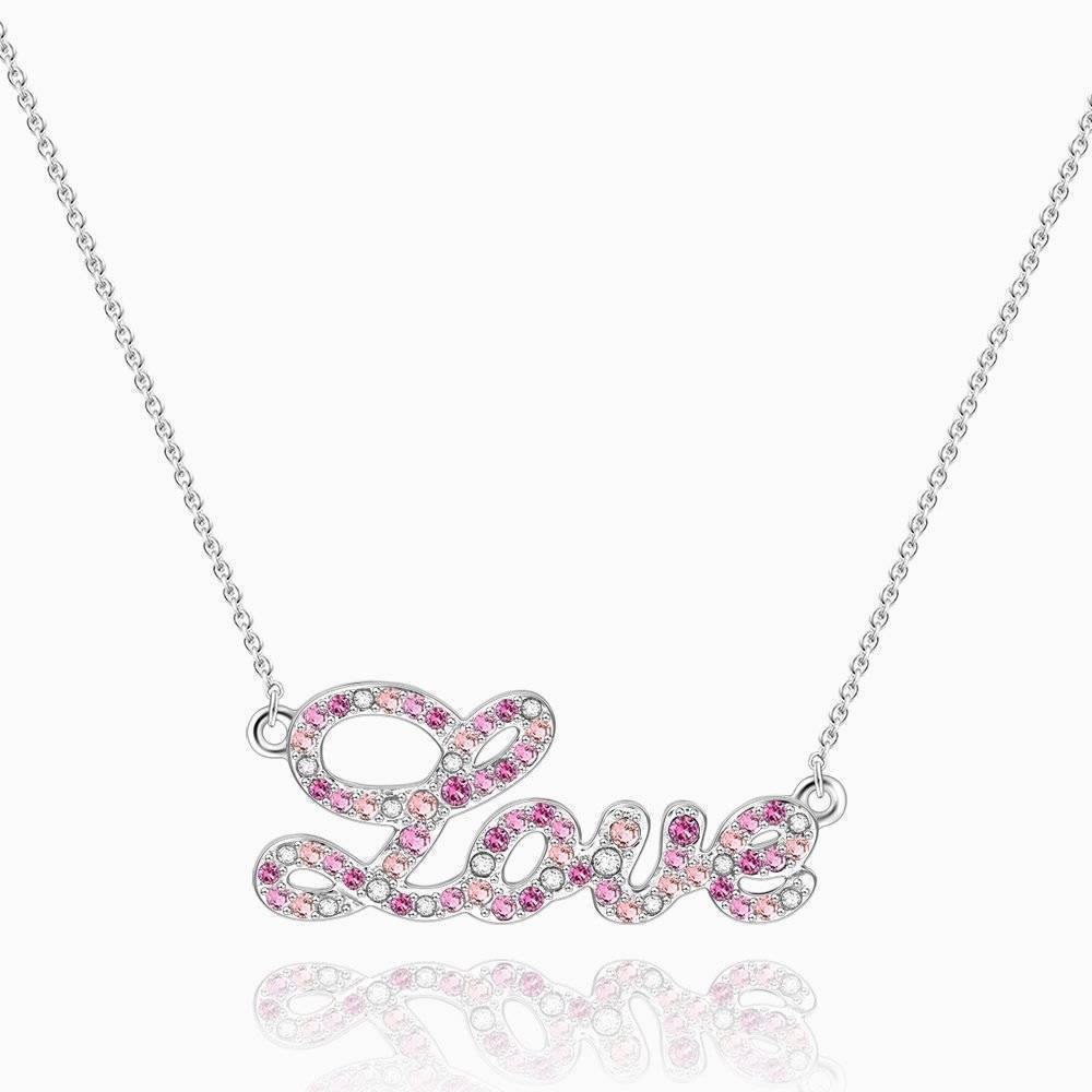 Collar De Amor Rosa Plata