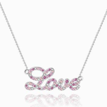 Collar De Amor Rosa Plata