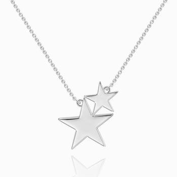 Collar Doble Estrellas Plata