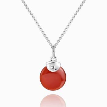 Collar Rojo Brillante Plata