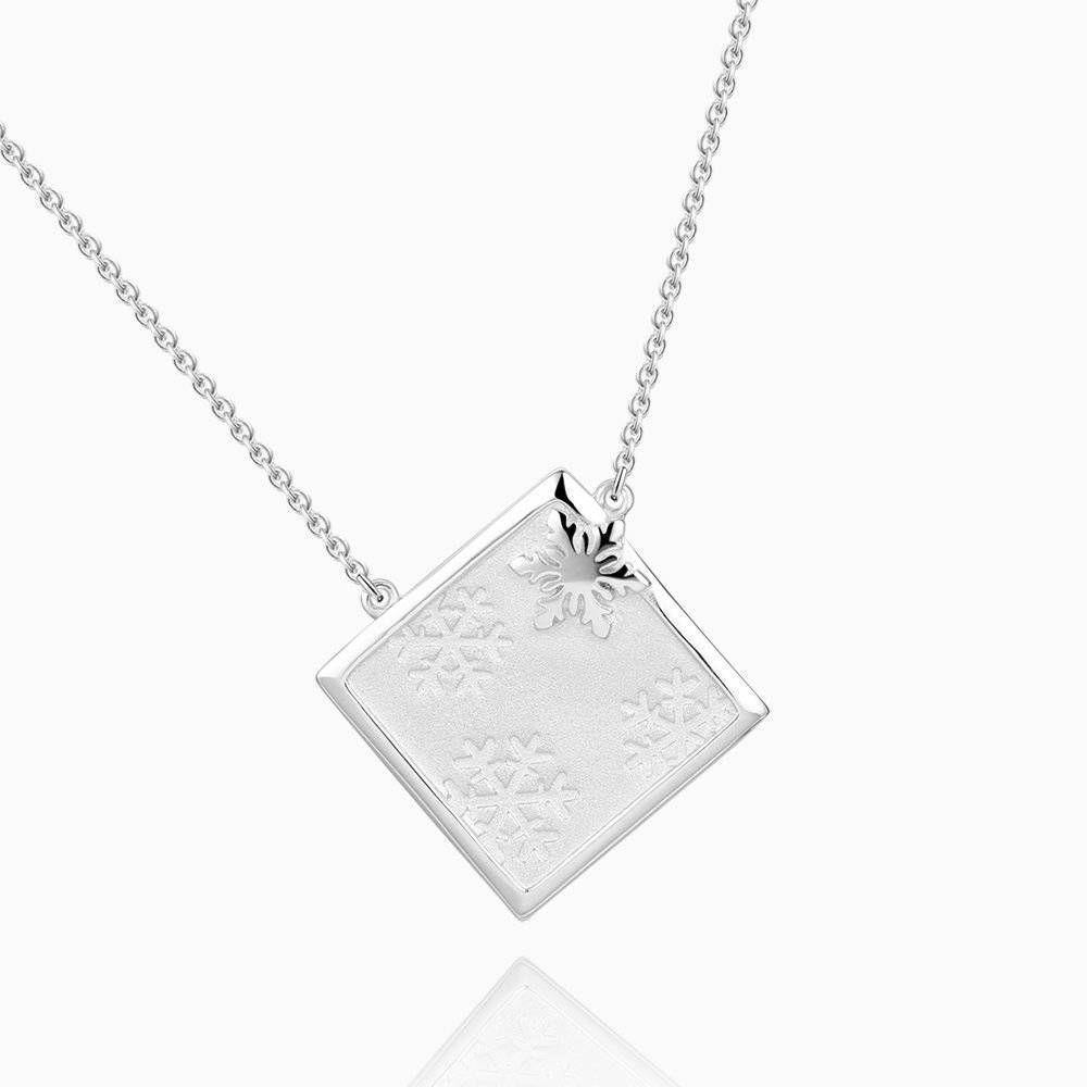 Collar De Copos De Nieve Grabados Plata