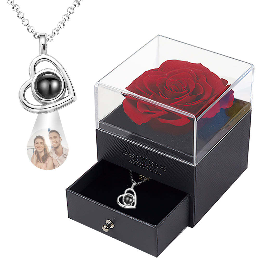 Collar Con Foto Personalizado, Proyección, Regalo Hueco En Forma De Corazón Para Mamá - TuNombrecollar
