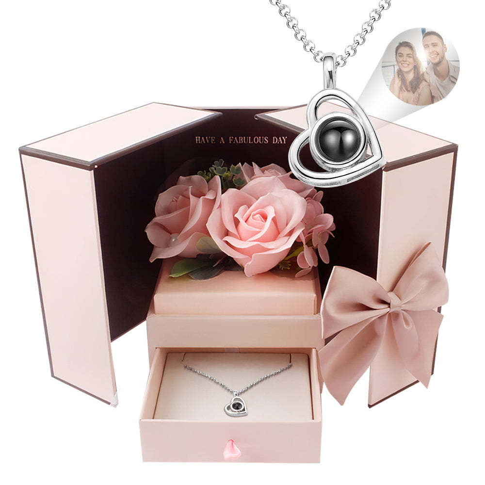 Collar Con Foto Personalizado, Proyección, Regalo Hueco En Forma De Corazón Para Mamá - TuNombrecollar