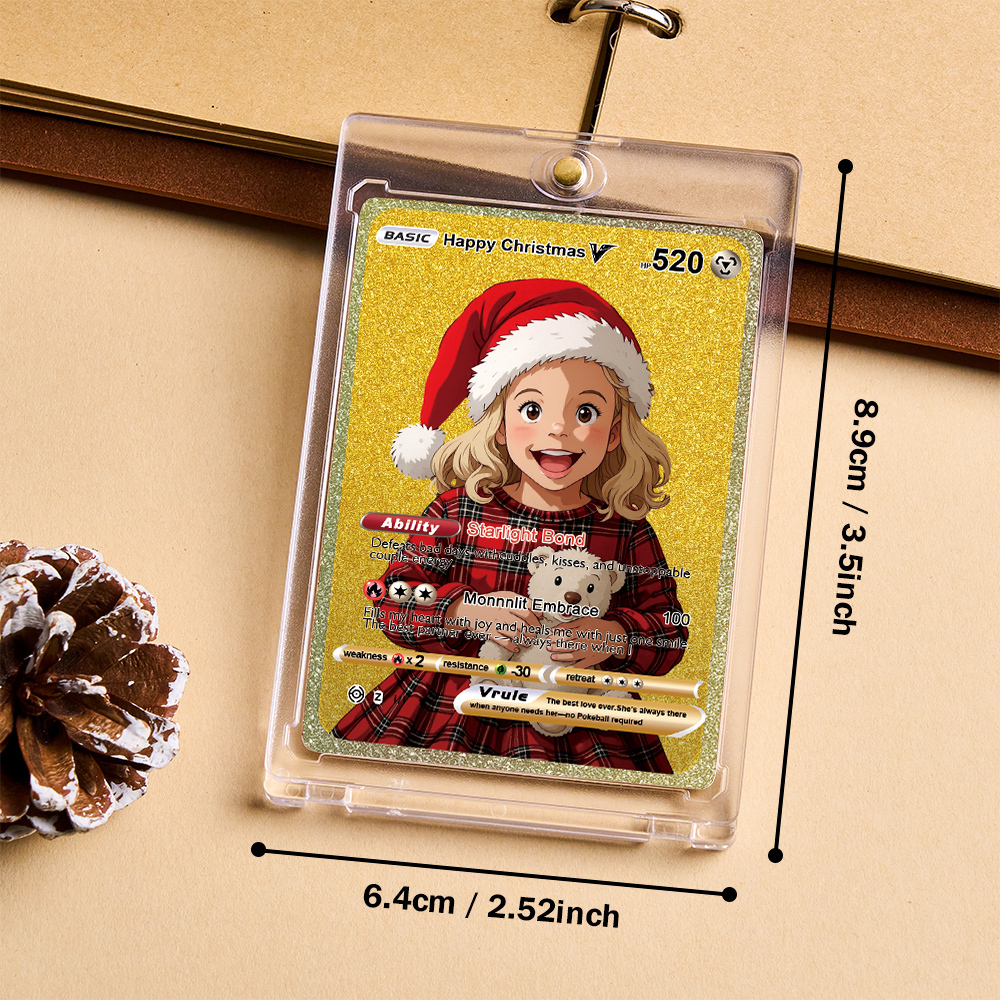 Tarjeta Dorada Personalizada Estilo V De Anime, Ideal Como Regalo De Navidad Para Parejas, Amigos O Coleccionistas. - 