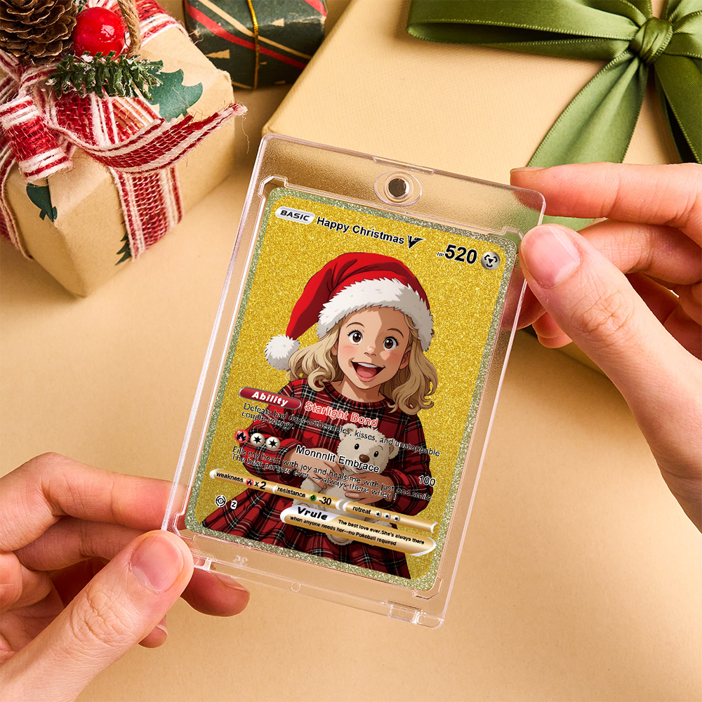 Tarjeta Dorada Personalizada Estilo V De Anime, Ideal Como Regalo De Navidad Para Parejas, Amigos O Coleccionistas. - 