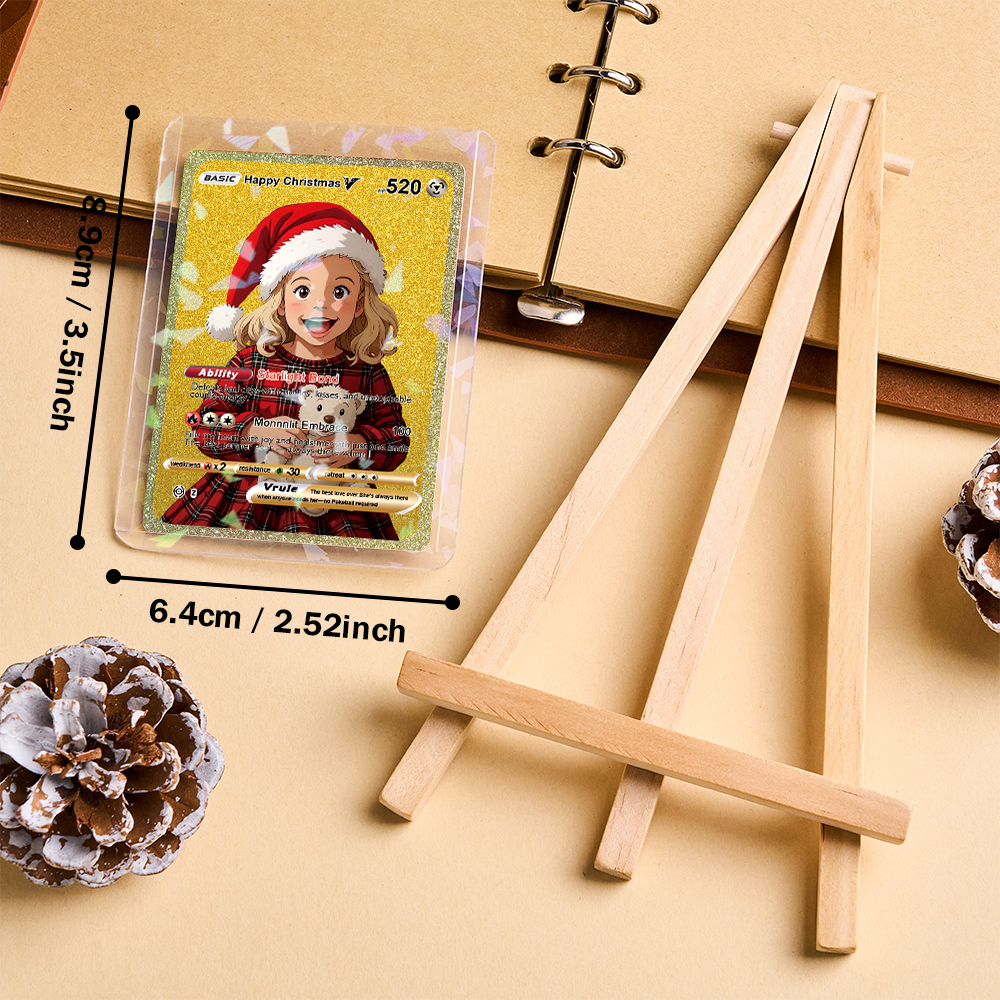 Tarjeta Dorada Personalizada Estilo V De Anime, Ideal Como Regalo De Navidad Para Parejas, Amigos O Coleccionistas. - 