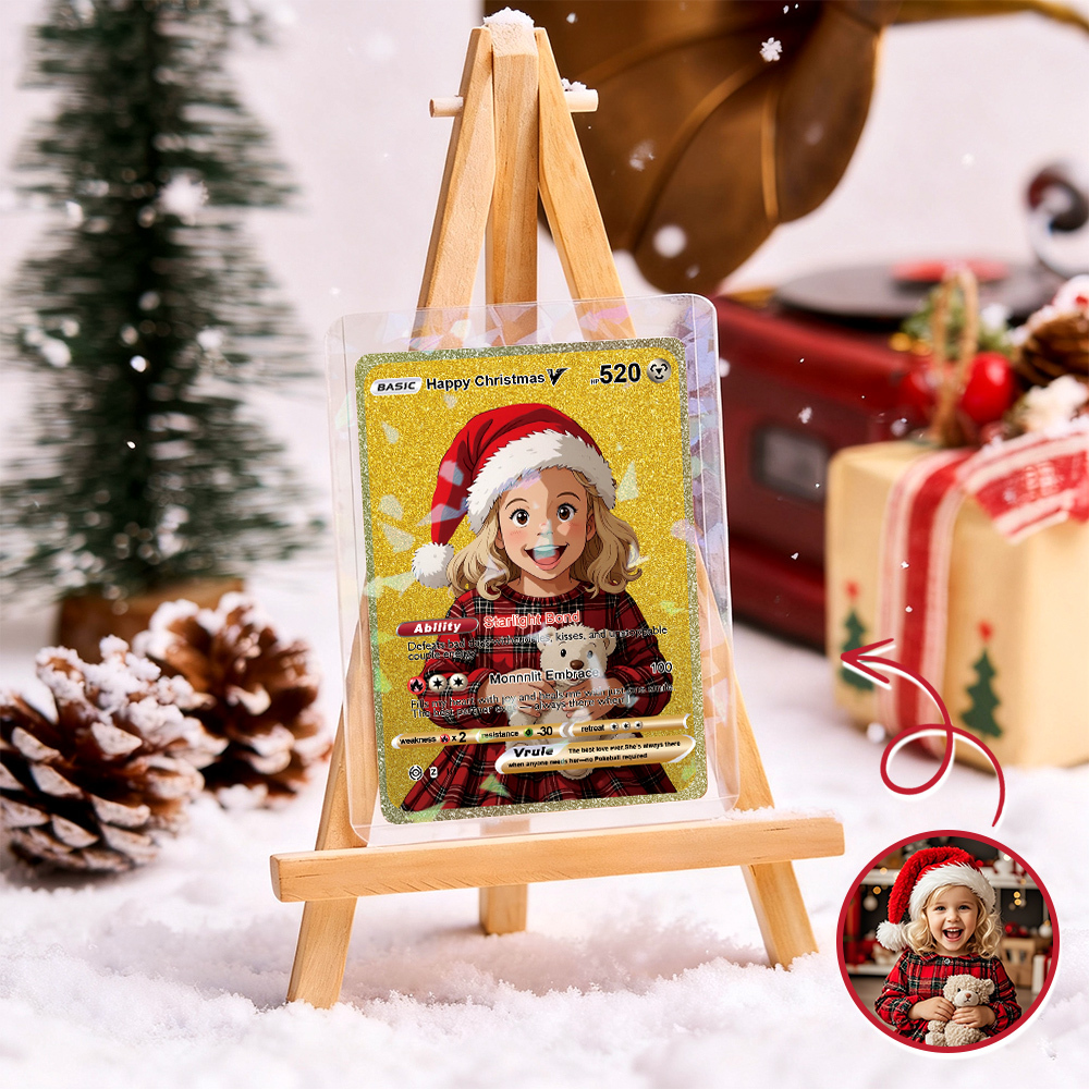 Tarjeta Dorada Personalizada Estilo V De Anime, Ideal Como Regalo De Navidad Para Parejas, Amigos O Coleccionistas. - 