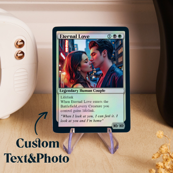 Carta Coleccionable Personalizada Con Lámina Metálica. Carta De Juego De Fantasía Personalizada. Regalo Único Para Jugadores De Tcg. - 
