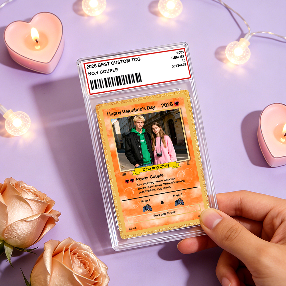 Tarjeta De Pareja Poderosa De San Valentín Personalizada, Tarjeta De Aniversario Personalizada Con Foto De Pareja Estilo Anime, El Mejor Regalo De San Valentín Para Tu Pareja. - 