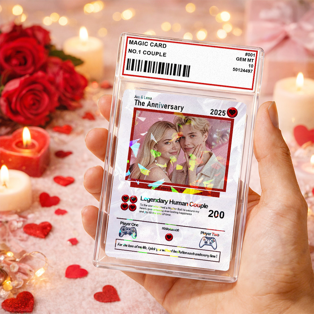 Tarjeta De Pareja Poderosa De San Valentín Personalizada, Tarjeta De Aniversario Personalizada Con Foto De Pareja Estilo Anime, El Mejor Regalo De San Valentín Para Tu Pareja. - 