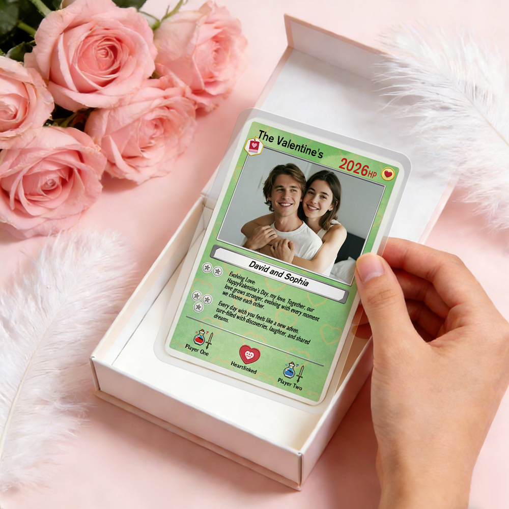 Tarjeta De Pareja Poderosa De San Valentín Personalizada, Tarjeta De Aniversario Personalizada Con Foto De Pareja Estilo Anime, El Mejor Regalo De San Valentín Para Tu Pareja. - 