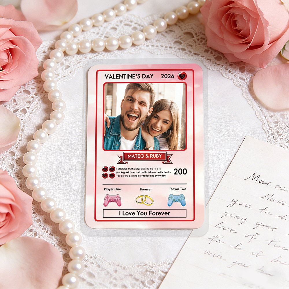 Tarjeta De Pareja Poderosa De San Valentín Personalizada, Tarjeta De Aniversario Personalizada Con Foto De Pareja Estilo Anime, El Mejor Regalo De San Valentín Para Tu Pareja. - 