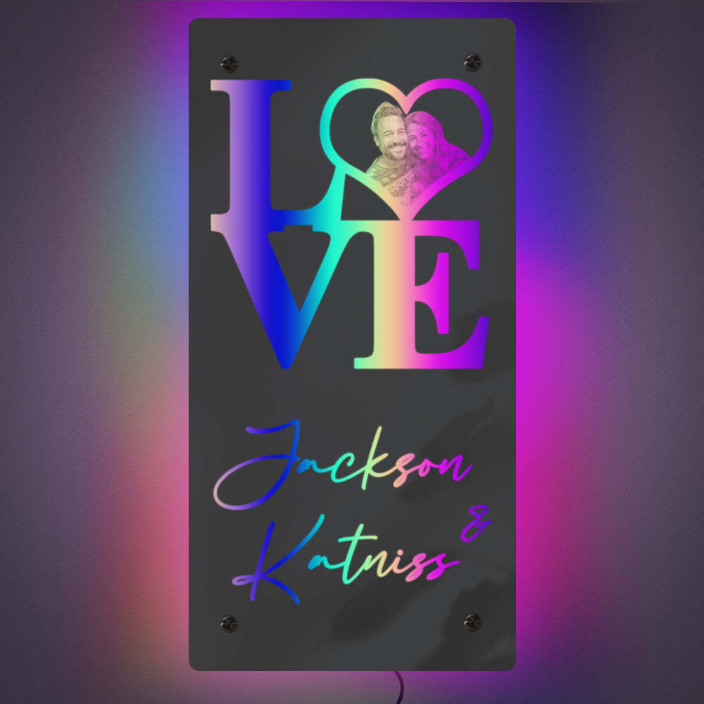 Nombre Personalizado Corazón Foto Amor Espejo Luz Pareja Regalo - TuNombrecollar