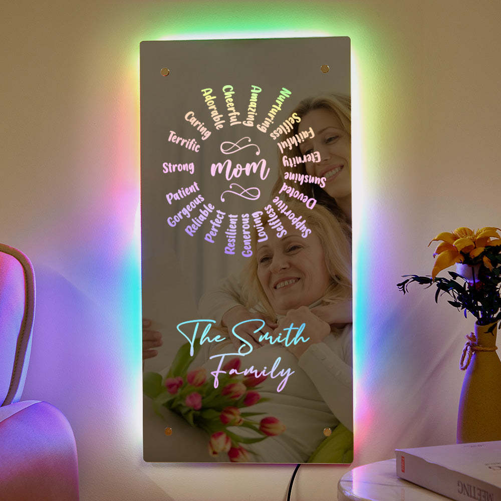 Nombre Personalizado Espejo Luz Regalo Del Día De La Madre - TuNombrecollar