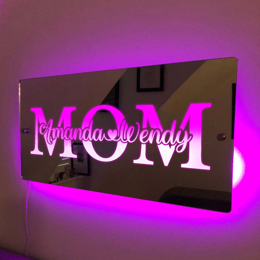 Nombre Personalizado Espejo Luz Regalo Conmemorativo Del Día De La Madre - TuNombrecollar