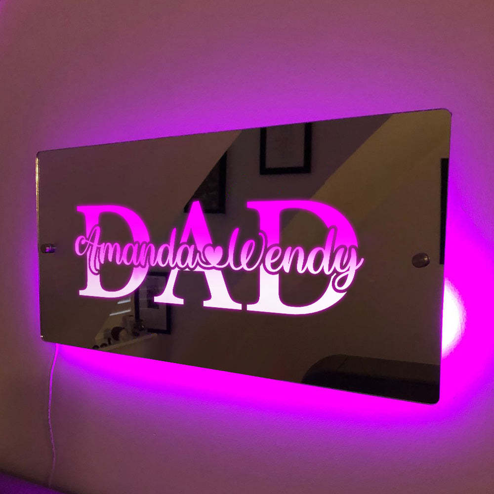 Nombre Personalizado Espejo Luz Regalo Creativo Del Día Del Padre - TuNombrecollar