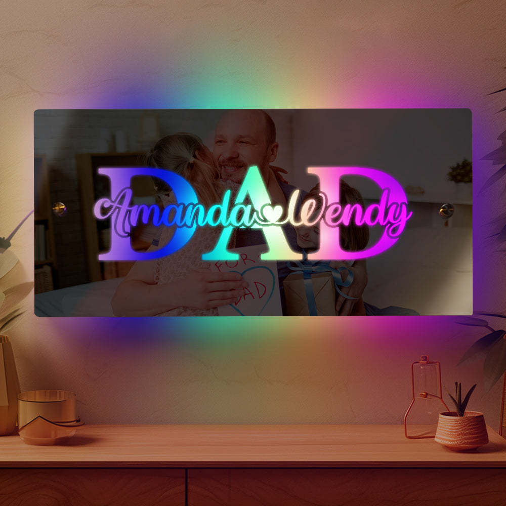 Nombre Personalizado Espejo Luz Regalo Creativo Del Día Del Padre - TuNombrecollar