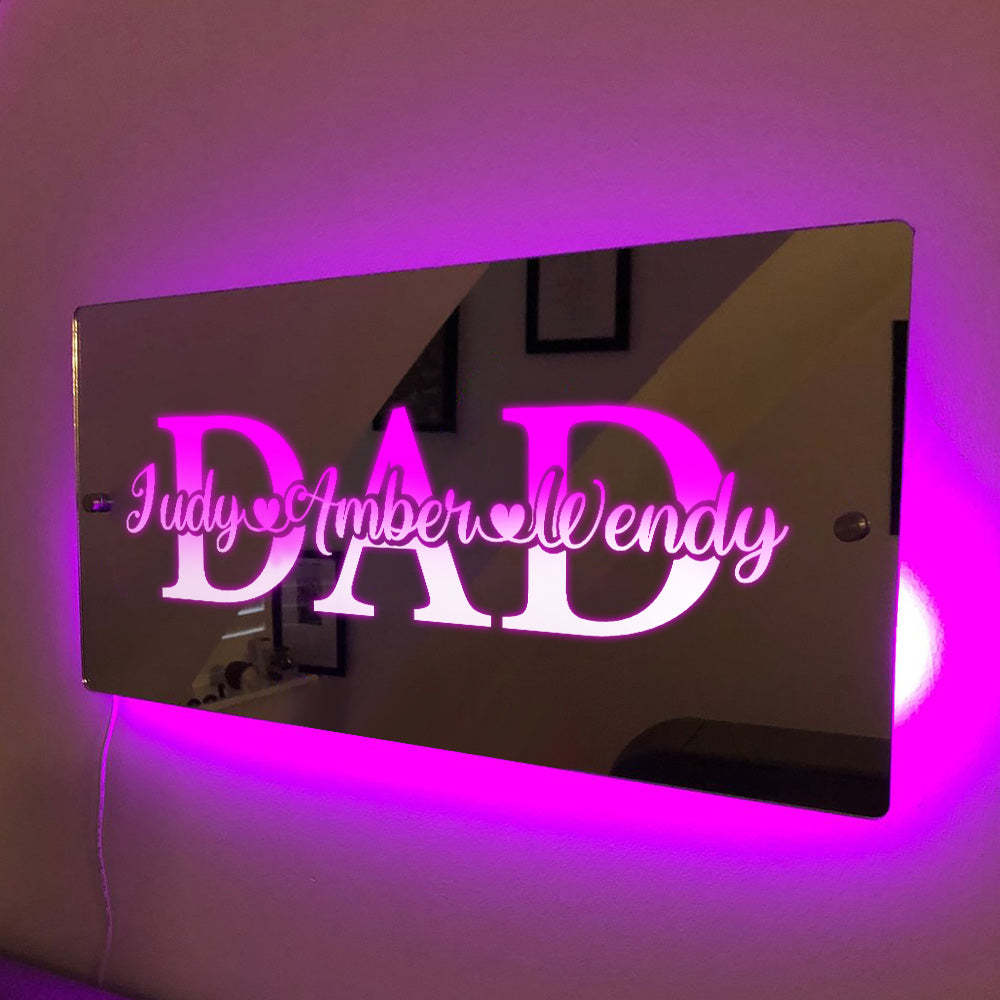 Nombre Personalizado Espejo Luz Regalo Creativo Del Día Del Padre - TuNombrecollar