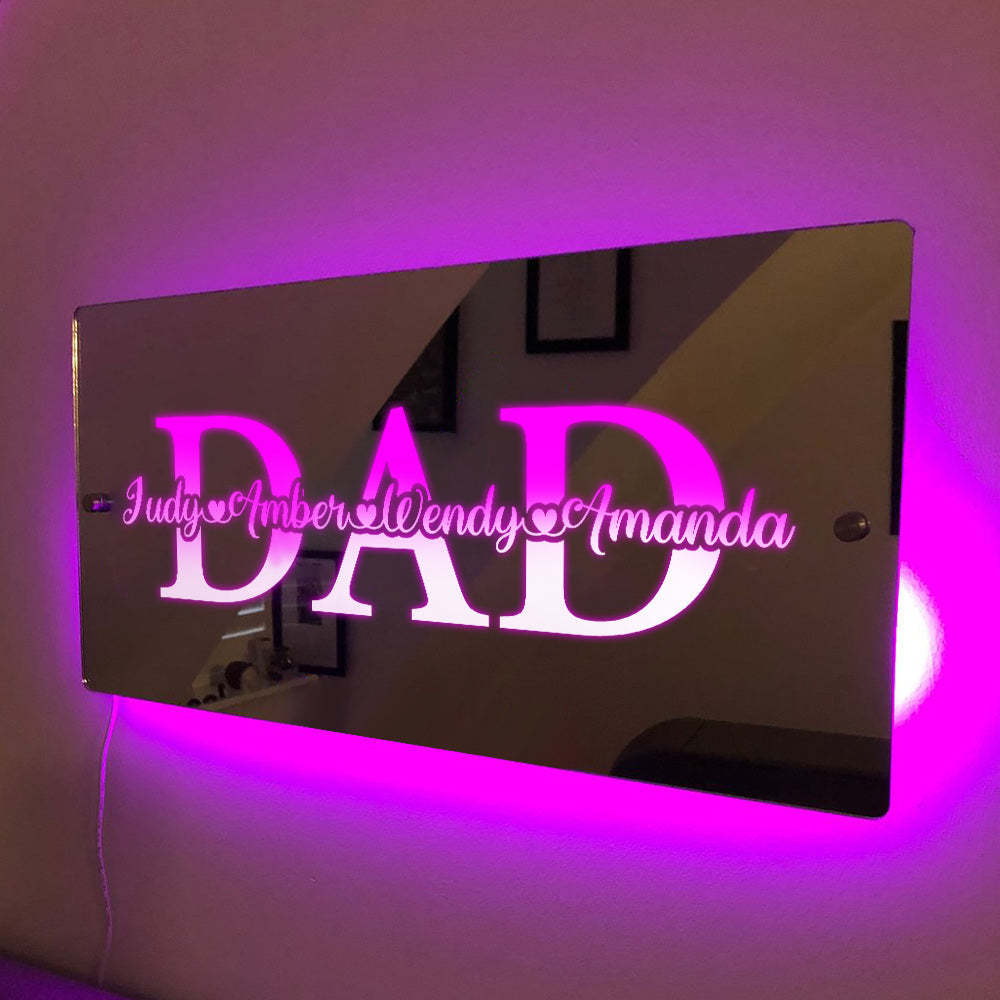 Nombre Personalizado Espejo Luz Regalo Creativo Del Día Del Padre - TuNombrecollar