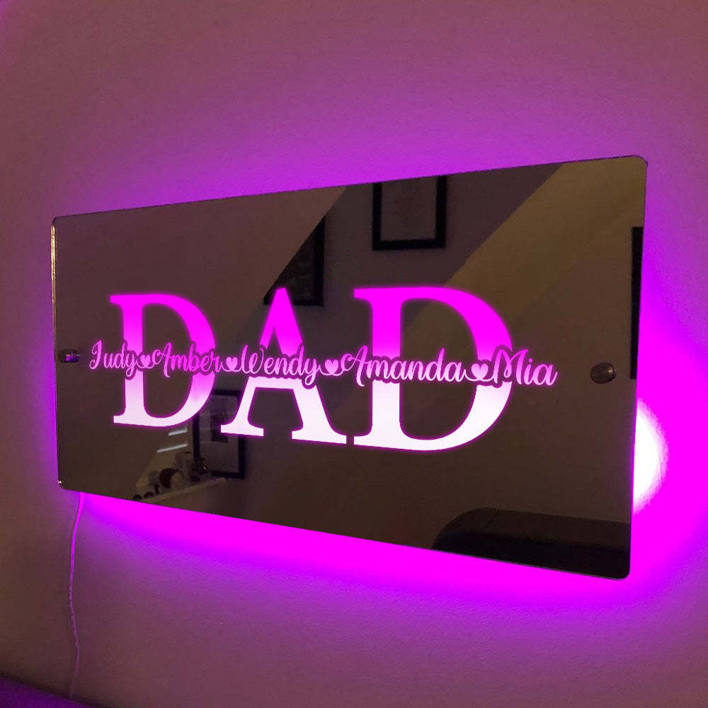 Nombre Personalizado Espejo Luz Regalo Creativo Del Día Del Padre - TuNombrecollar
