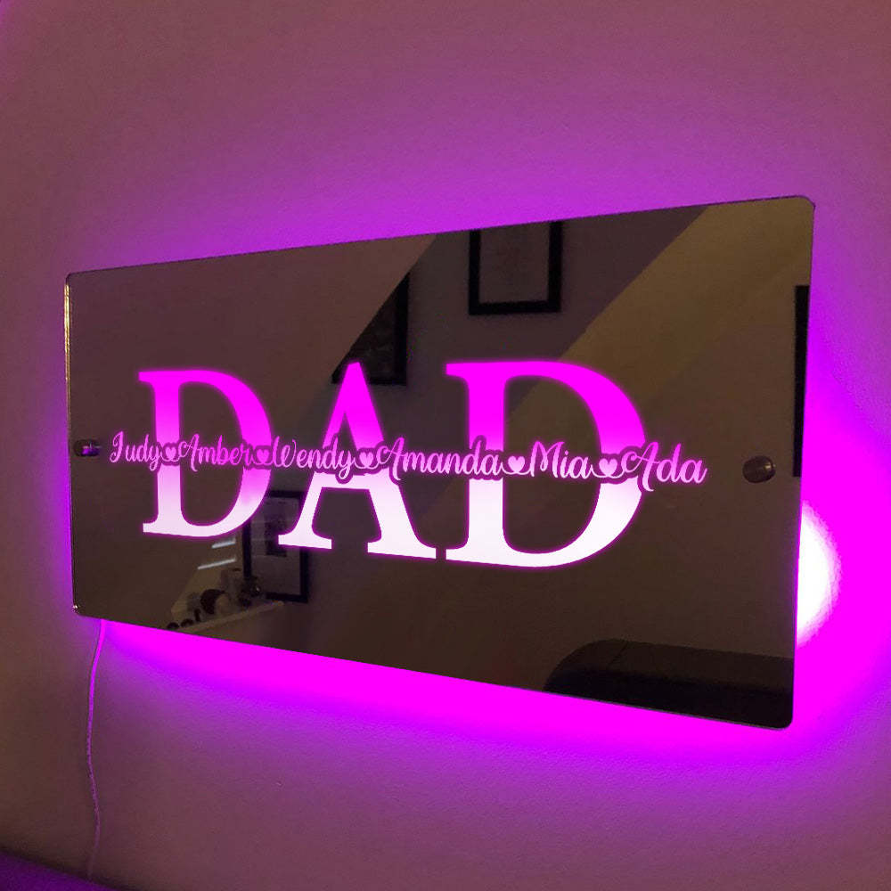 Nombre Personalizado Espejo Luz Regalo Creativo Del Día Del Padre - TuNombrecollar