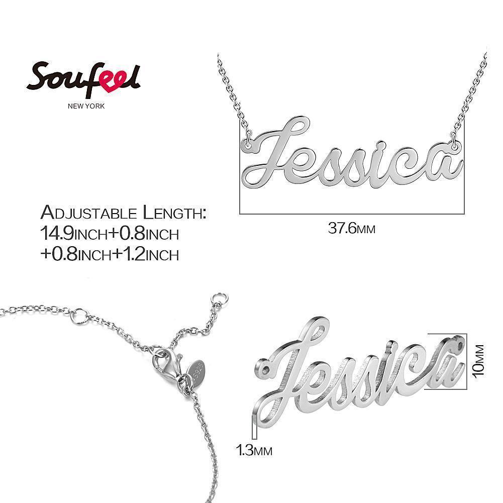 Personalized Cursive Name Necklace Silver - yournamencklaceuk