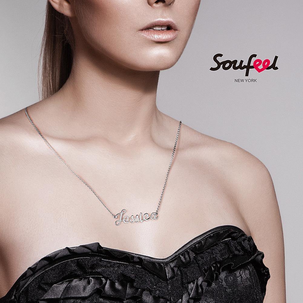Personalized Cursive Name Necklace Silver - yournamencklaceuk