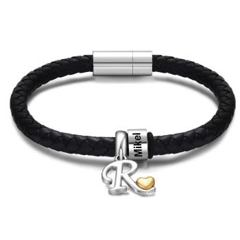 Pulsera Personalizada Con Cuentas Grabadas, Pulsera Para Hombre, Regalos Conmemorativos Para Él