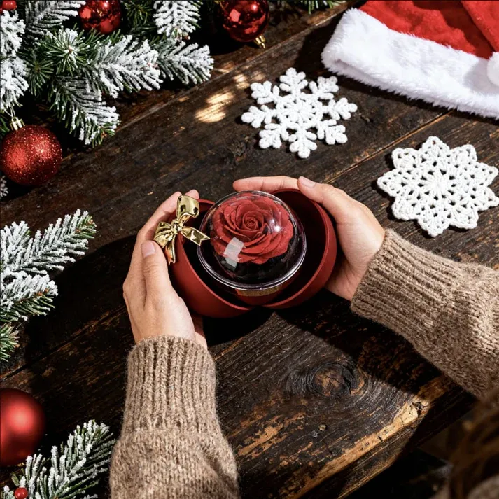 Caja De Regalo Con Rosas, Collar Y Elegante Joya Romántica Para Ella - 