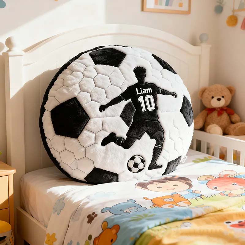 Almohada De Fútbol Personalizada Con Nombre Y Número, Cojín Deportivo Con Silueta De Jersey Personalizada, Regalo Para Niños - 