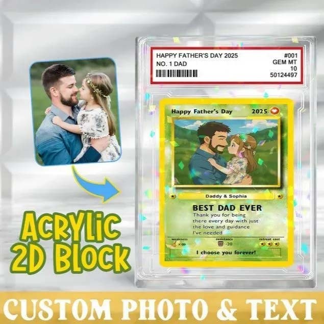 Tarjeta Pokémon Del Día Del Padre, Tarjeta Pokémon Personalizada, Regalo Para Papá, Regalo Del Día Del Padre, Regalo Pokémon Personalizado - 