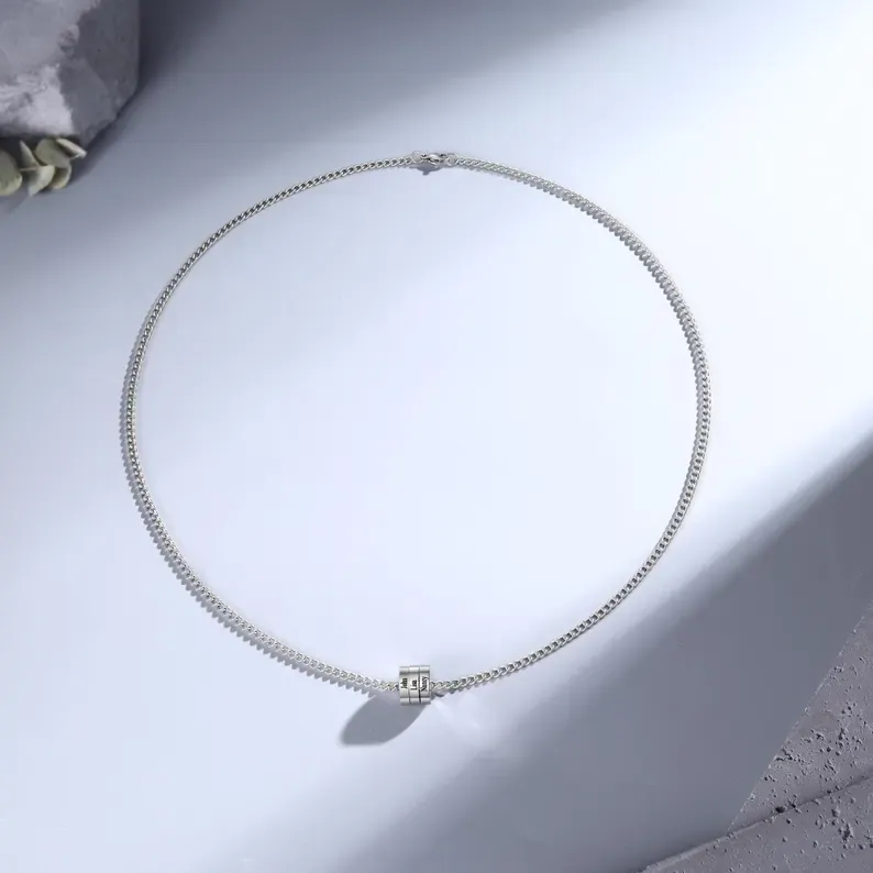 Collar Familiar Personalizado Con Nombre De Niño. Colgante Personalizado Con Nombre Grabado Para Hombre. Regalo De San Valentín Para Él. - 