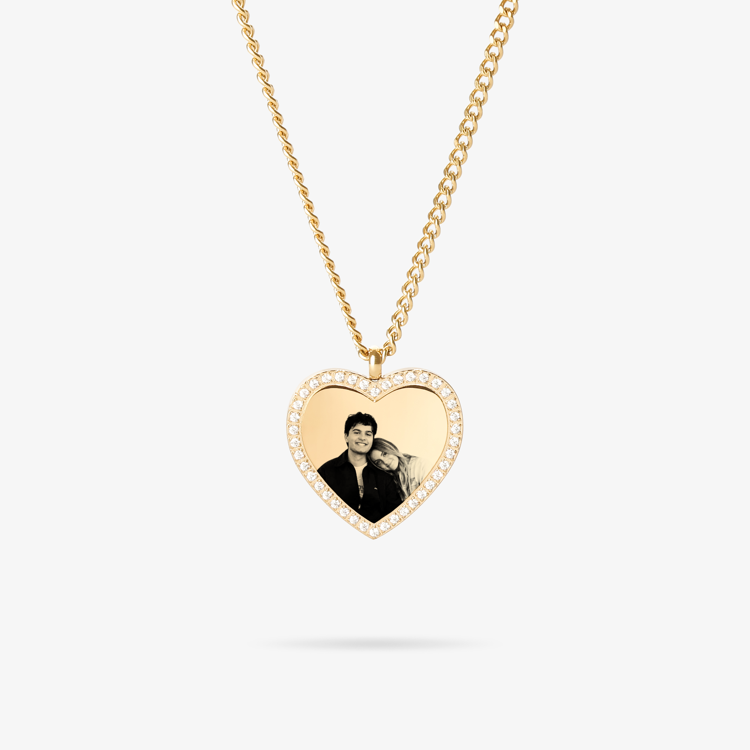 Gargantilla Dorada Con Retrato Personalizado, Foto De Pareja Personalizada, Collar De Corazón, Regalo De Aniversario Para Ella