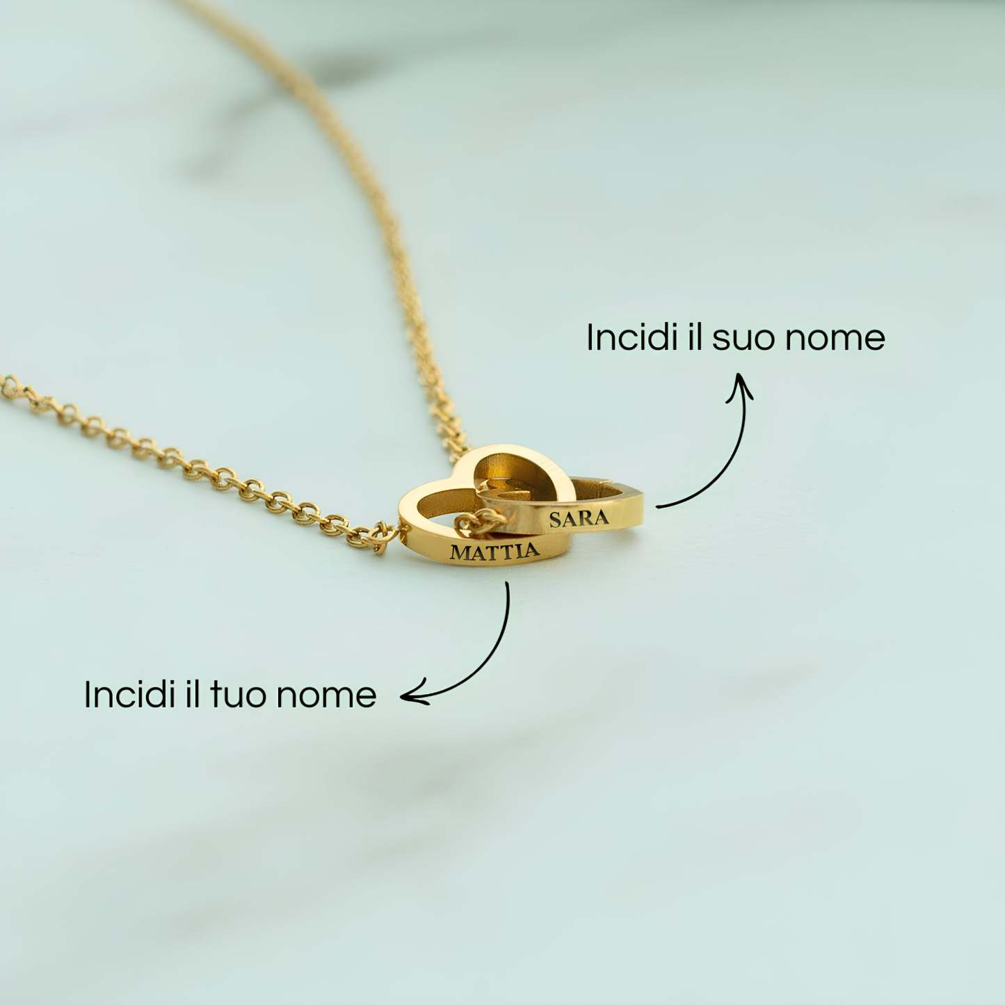 Collar De Corazón Personalizado Con Caja De Rosa Eterna, Collar Con Nombre Personalizado Y Juego De Regalo De Rosa Eterna, Collar Con Nombre De Corazón A Corazón - 