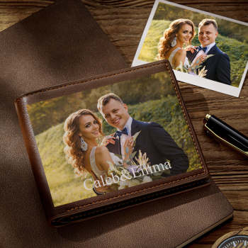 Cartera Personalizada Con Foto Grabada, Regalo De Boda Para El Día De San Valentín Para Novio - TuNombrecollar