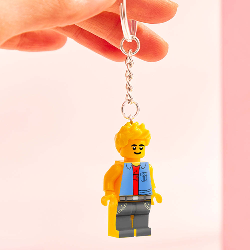 Custom Minifigs Keychain Create Your Own Minifig Keychains - NameNecklace