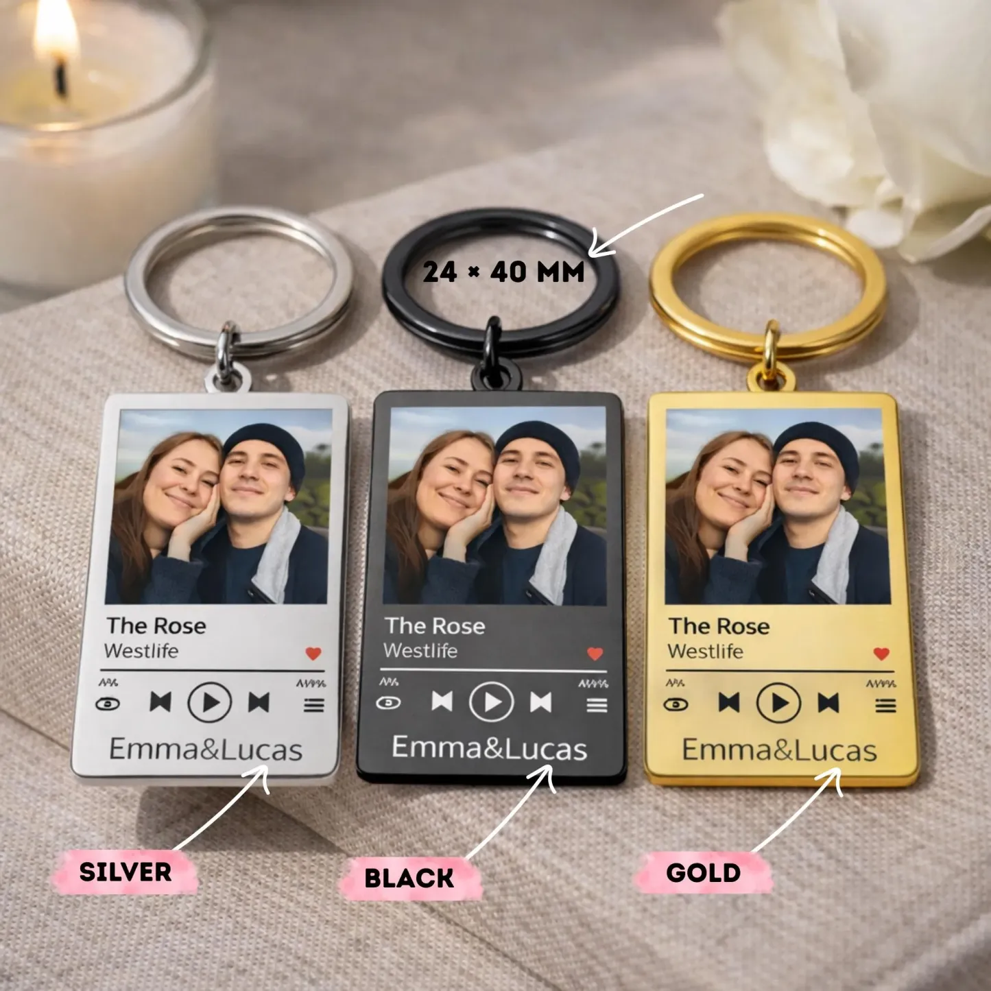 Llavero Con Foto Y Reproductor De Música Personalizado, Con Portada De Canción Personalizada, Regalo Romántico Para Pareja, Regalo De San Valentín. - 