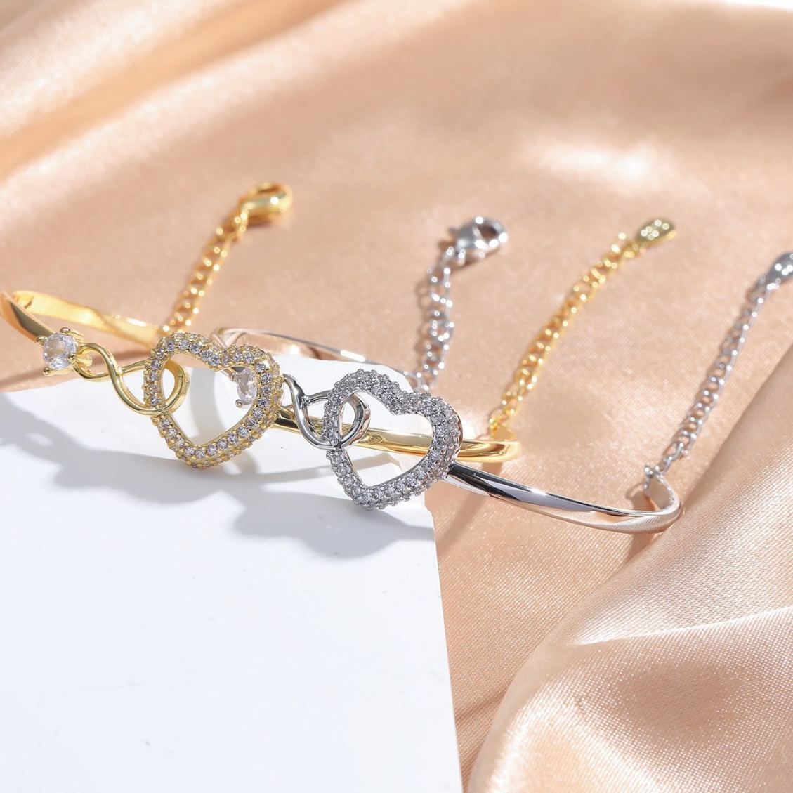 Pulsera Corazón Eterno Amor Brillante, Regalo Perfecto Para Madre E Hija - 