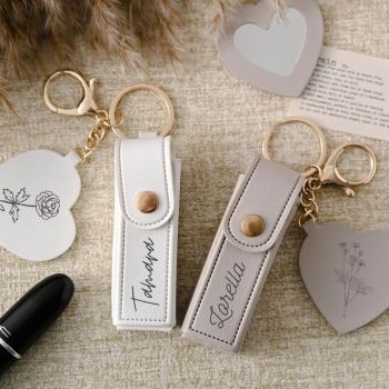 Llavero Personalizado Con Neceser Para Pintalabios, Nombre Personalizado, Neceser Para Guardar Pintalabios, Estuche Con Espejo, Regalo Para Ella - 
