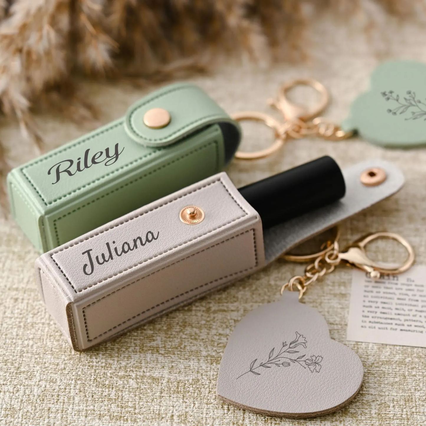 Llavero Personalizado Con Neceser Para Pintalabios, Nombre Personalizado, Neceser Para Guardar Pintalabios, Estuche Con Espejo, Regalo Para Ella - 