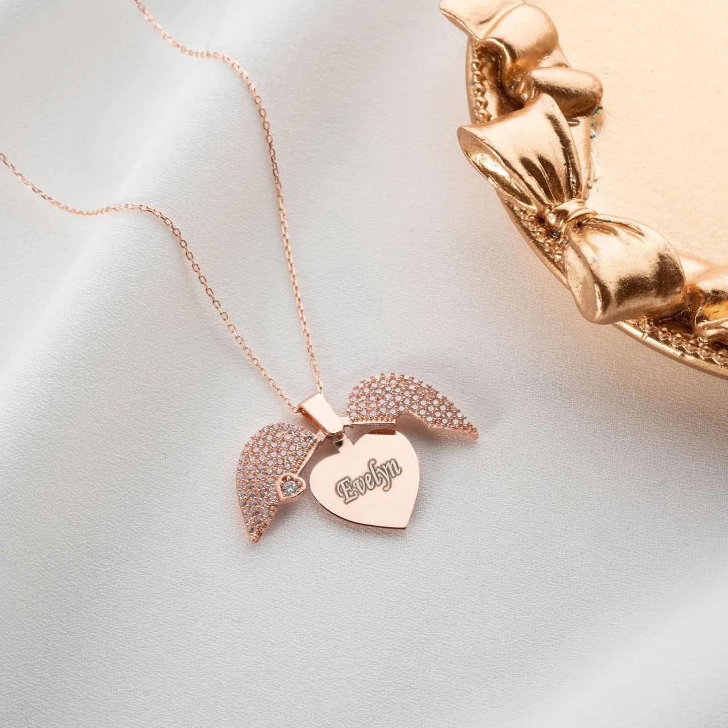 Collar Con Medallón De Corazón Personalizado Con Nombre Y Foto Grabada, Medallón De Corazón De Circonita Pavé Completo, Regalos Para Ella - 