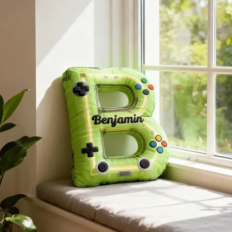 Almohada Personalizada Con Letras De Neón Impresas En 3d Para Mando De Juegos: Regalo Con Nombre Personalizado Para Niños Y Aficionados A Los Videojuegos. - 