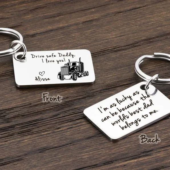 Llavero Personalizado 'conducción Segura', Llavero De Camionero, Llavero Personalizado De Camionero, Llavero De Papá 'conducción Segura', Regalo Para Camionero, Regalo Para Papá - 